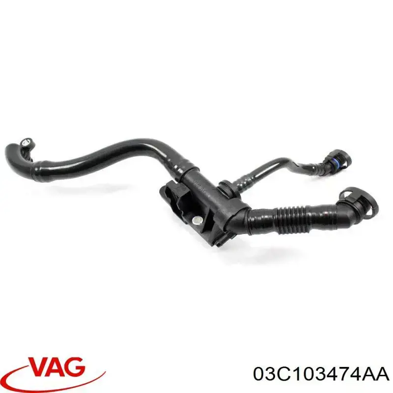 03C103474AA VAG Cano derivado de ventilação de cárter (de separador de óleo)