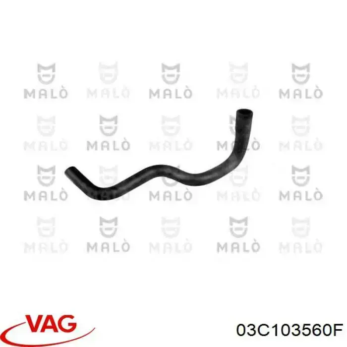 03C103560F VAG Cano derivado de ventilação de cárter (de separador de óleo)