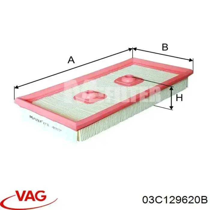 Compre 03C129620B VAG Filtro de ar