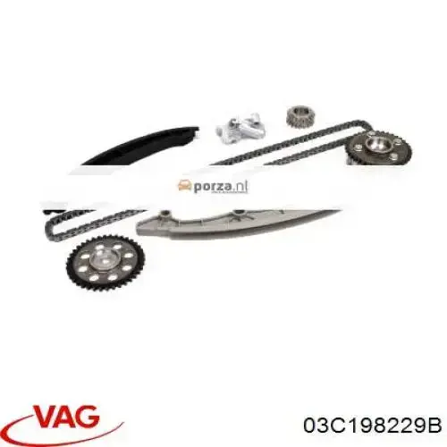 Cadeia do mecanismo de distribuição de gás, kit VAG 03C198229B