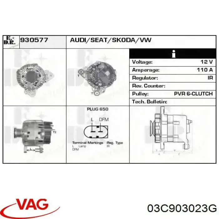 Compre 03C903023G VAG Gerador