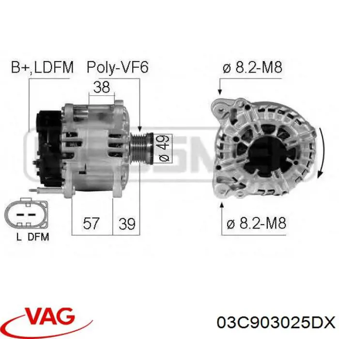 03C903025DX VAG Gerador
