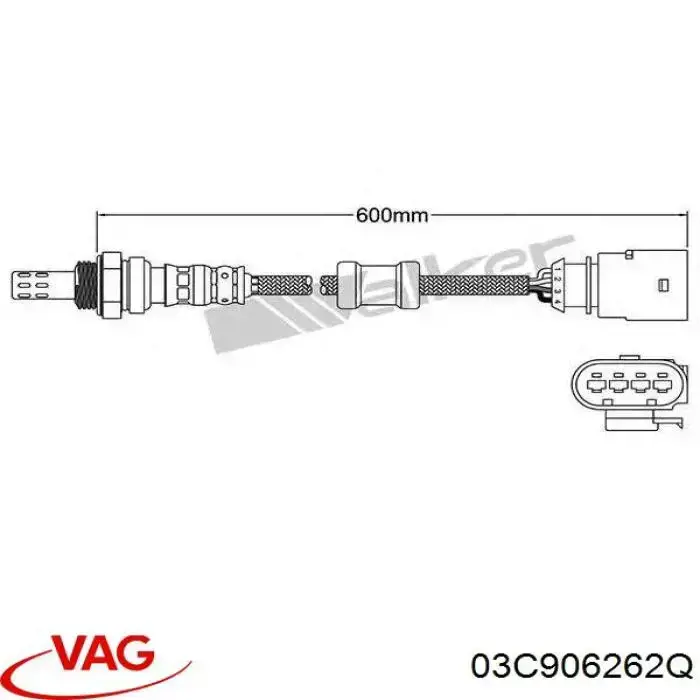 Compre 03C906262Q VAG Sonda lambda, sensor de oxigênio até o catalisador