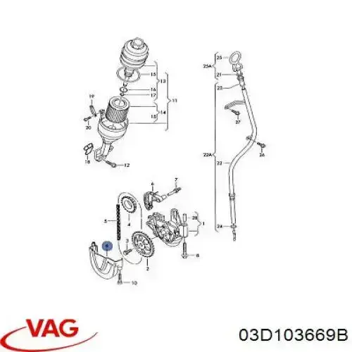 03D103669B VAG Tampa de bomba de óleo