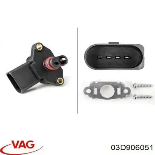 03D906051 VAG Sensor de pressão no coletor de admissão, MAP