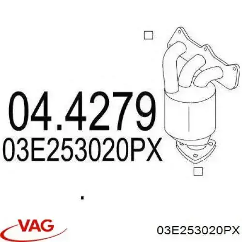 Compre 03E253020PX VAG Convertidor - catalisador