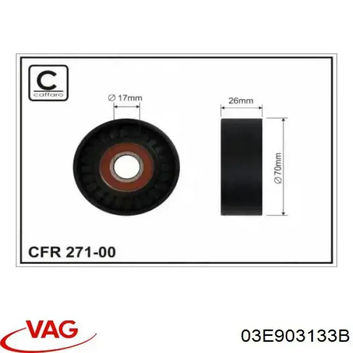 Compre 03E903133B VAG Reguladora de tensão da correia de transmissão