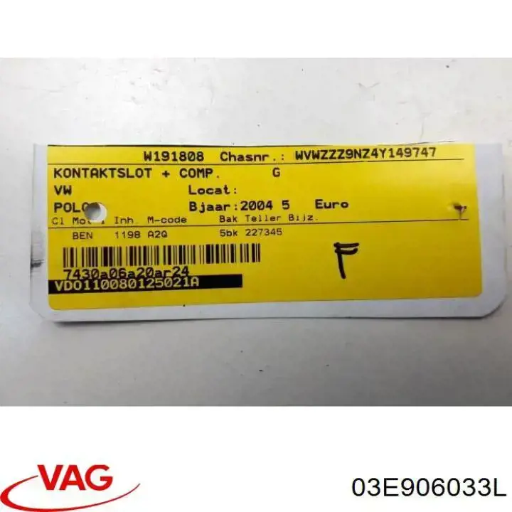 Compre 03E906033L VAG Módulo de direção (Centralina eletrônica) de motor
