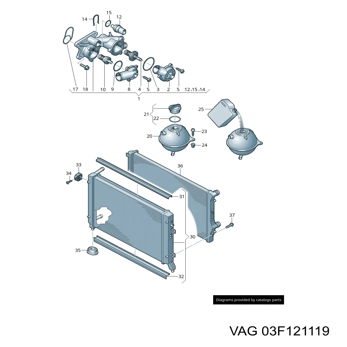 Vedante de caixa do termostato VAG 03F121119 preço, a partir de 5,61 USD