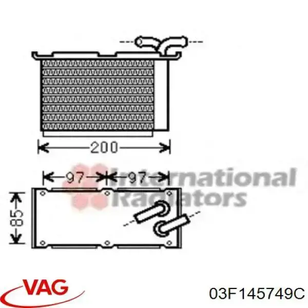 Radiador de óleo VAG 03F145749C preço, a partir de 93,92 USD