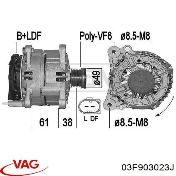Compre 03F903023J VAG Gerador