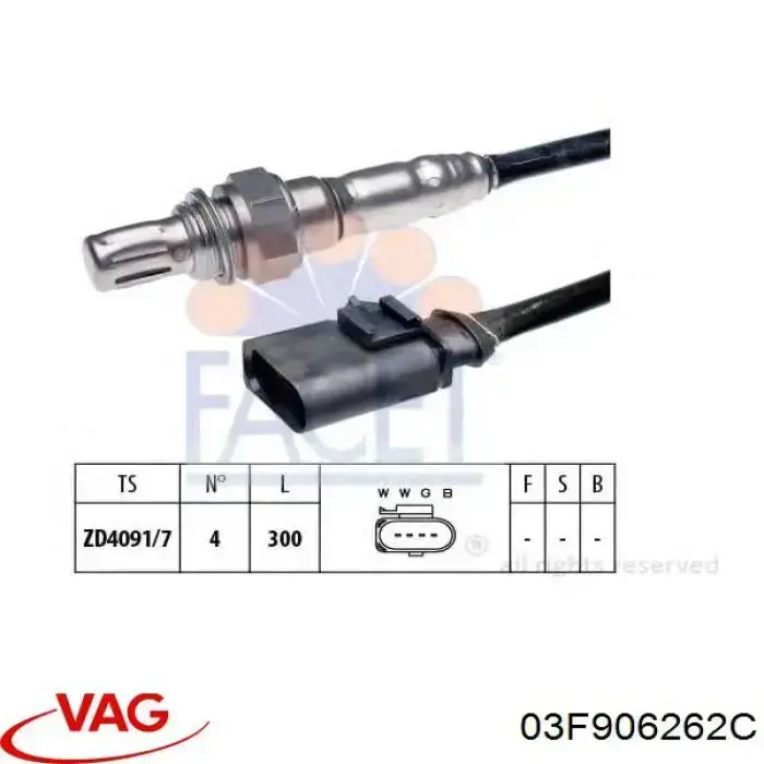 03F906262C VAG Sonda lambda, sensor de oxigênio depois de catalisador