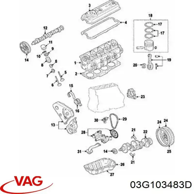 Vedante de tampa de válvulas de motor VAG 03G103483D preço, a partir de 14,75 USD