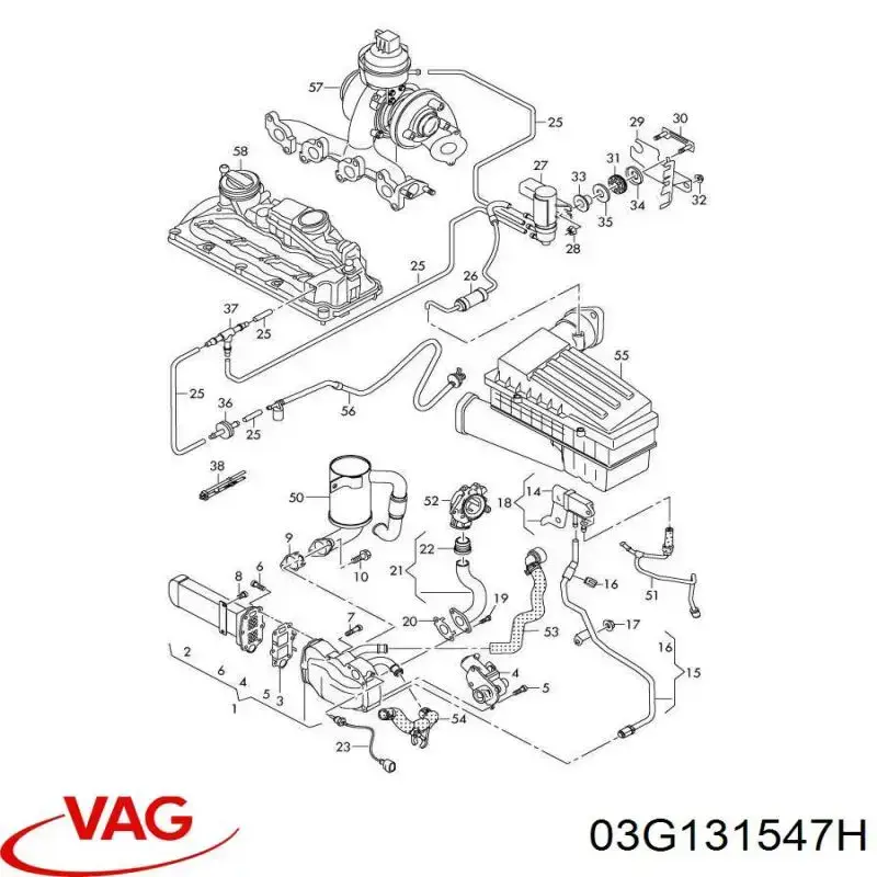 Vedante de válvula EGR de recirculação VAG 03G131547H preço, a partir de 7,61 USD