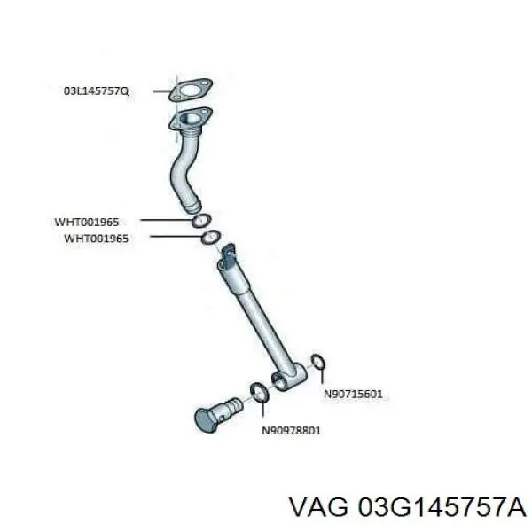 Compre 03G145757A VAG Vedante de mangueira de derivação de óleo de turbina