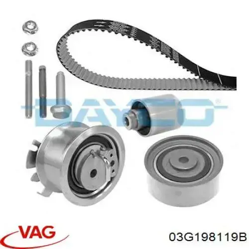 03G198119B VAG Correia do mecanismo de distribuição de gás, kit