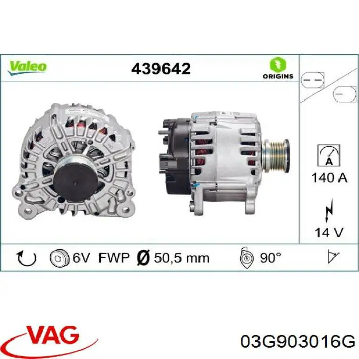 Compre 03G903016G VAG Gerador