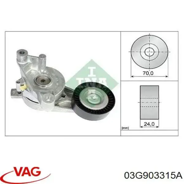 03G903315A VAG Reguladora de tensão da correia de transmissão