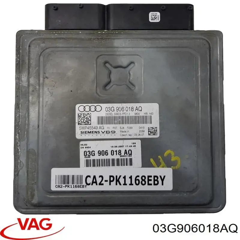 03G906018AQ VAG Módulo de direção (Centralina eletrônica) de motor
