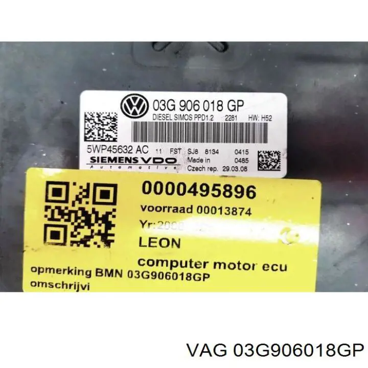 Módulo de direção (Centralina eletrônica) de motor VAG 03G906018GP preço, a partir de 431,19 USD