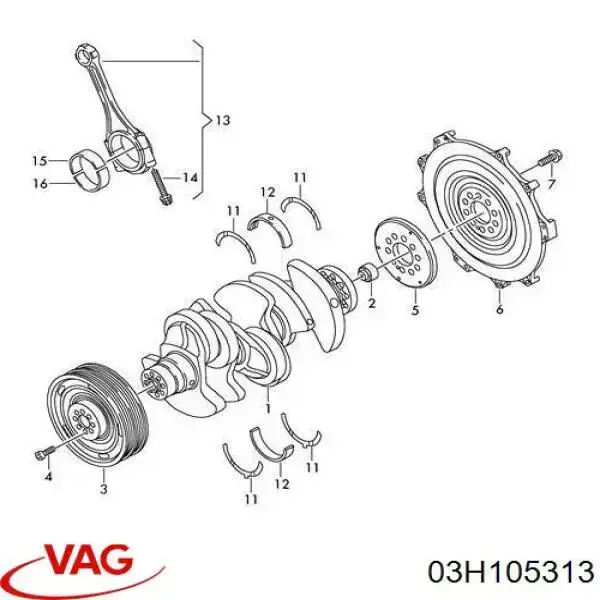Rolamento de suporte da árvore primária da Caixa de Mudança (rolamento de centragem de volante) VAG 03H105313 preço, a partir de 61,92 USD