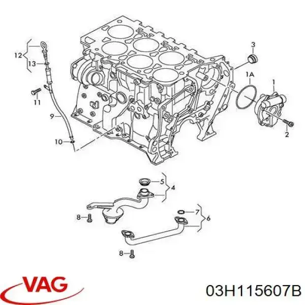 03H115607B VAG Sonda (indicador) do nível de óleo no motor