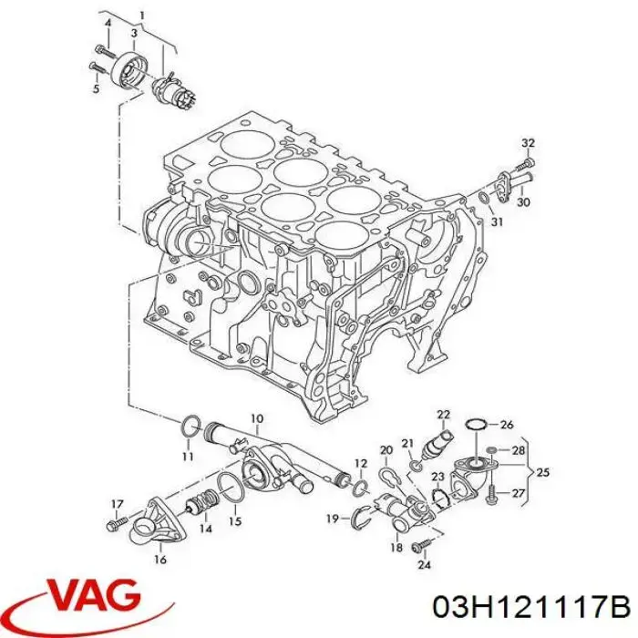Caixa do termostato VAG 03H121117B preço, a partir de 218,36 USD