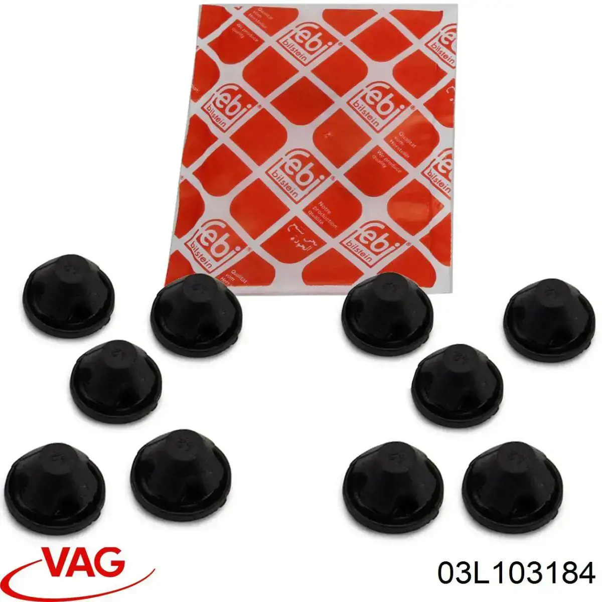 03L103184 VAG Coxim de tampa decorativa de motor
