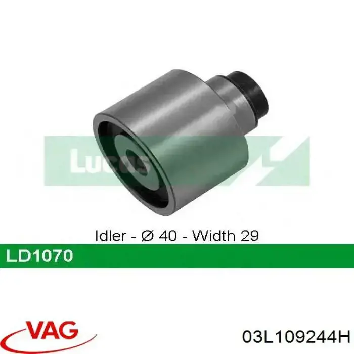 03L109244H VAG Rolo parasita da correia do mecanismo de distribuição de gás