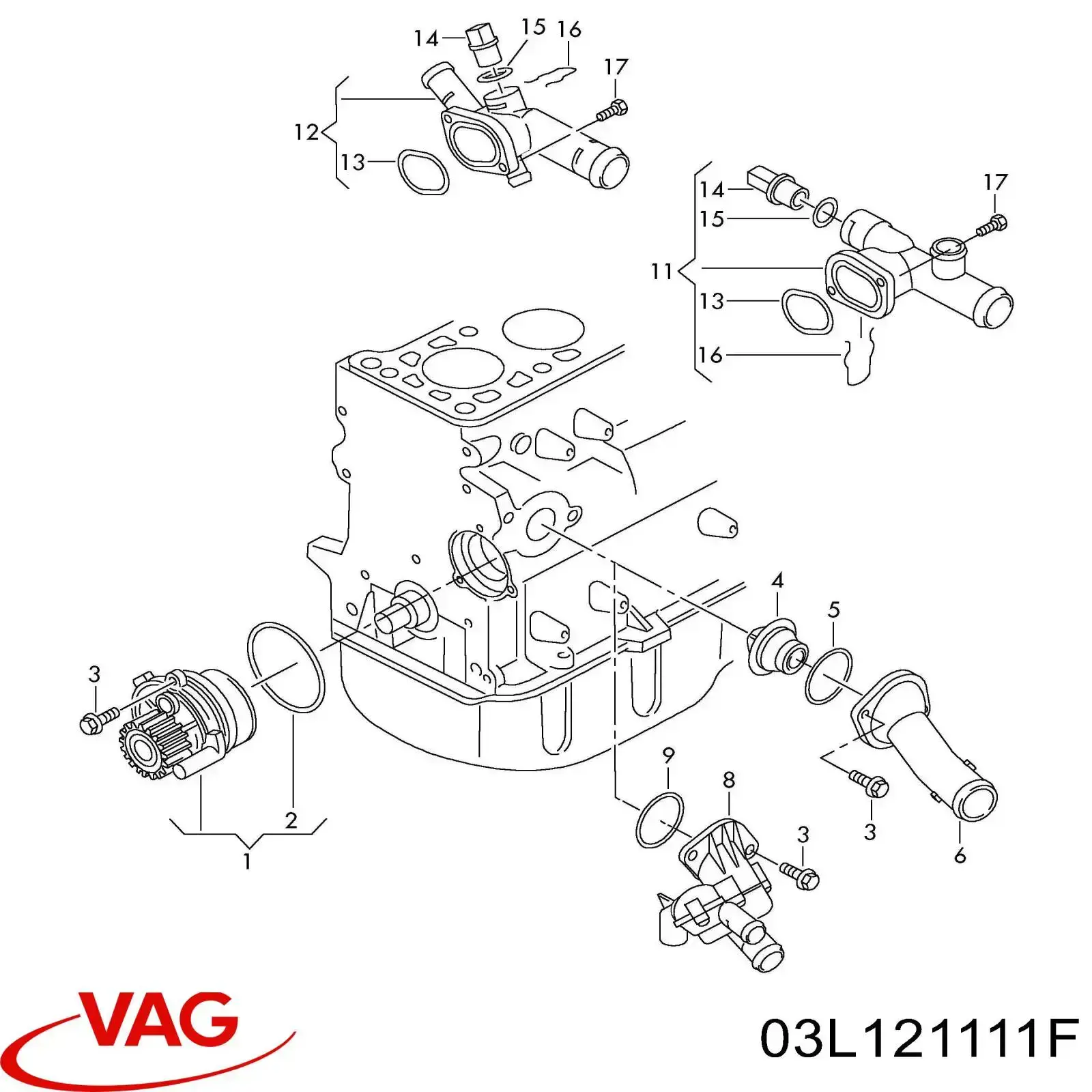 Compre 03L121111F VAG Termostato