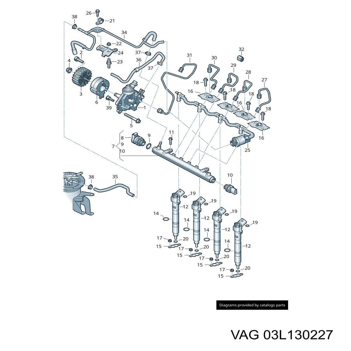 03L130227 VAG Flange de engrenagem da árvore distribuidora