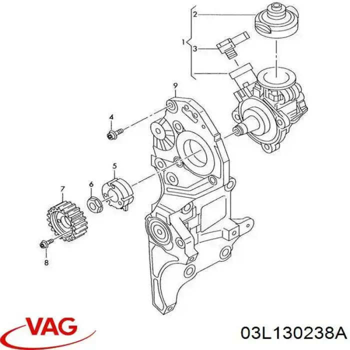 Flange de engrenagem da árvore distribuidora VAG 03L130238A preço, a partir de 30,95 USD
