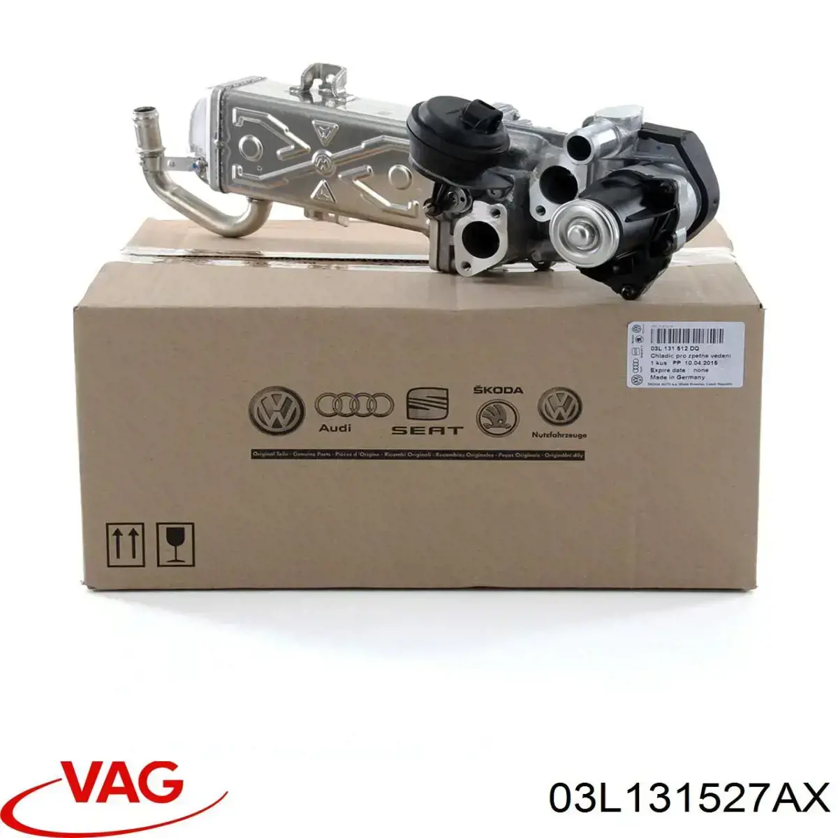 03L131527AX VAG Radiador do sistema EGR de recirculação dos gases de escape