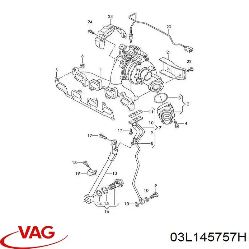 Vedante de turbina dos gases de escape, escape VAG 03L145757H preço, a partir de 3,88 USD