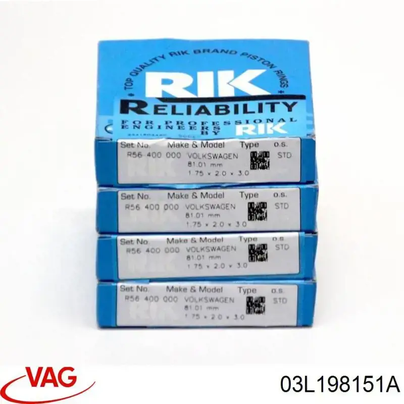 Anéis do pistão para 1 cilindro, STD. VAG 03L198151A preço, a partir de 27,61 USD