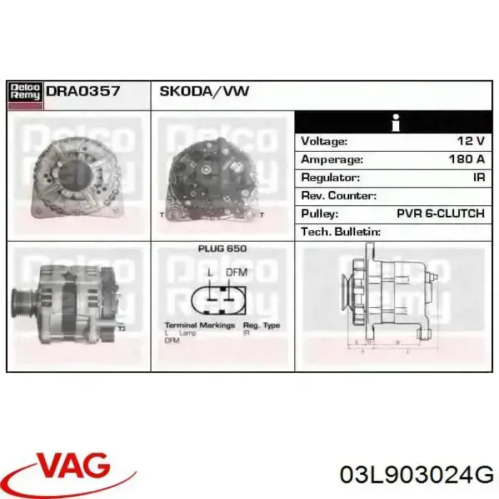 Compre 03L903024G VAG Gerador