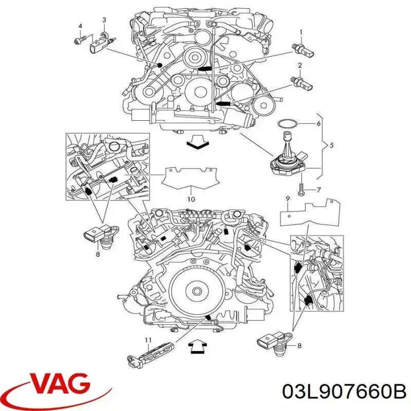 Sensor do nível de óleo de motor VAG 03L907660B preço, a partir de 62,81 USD