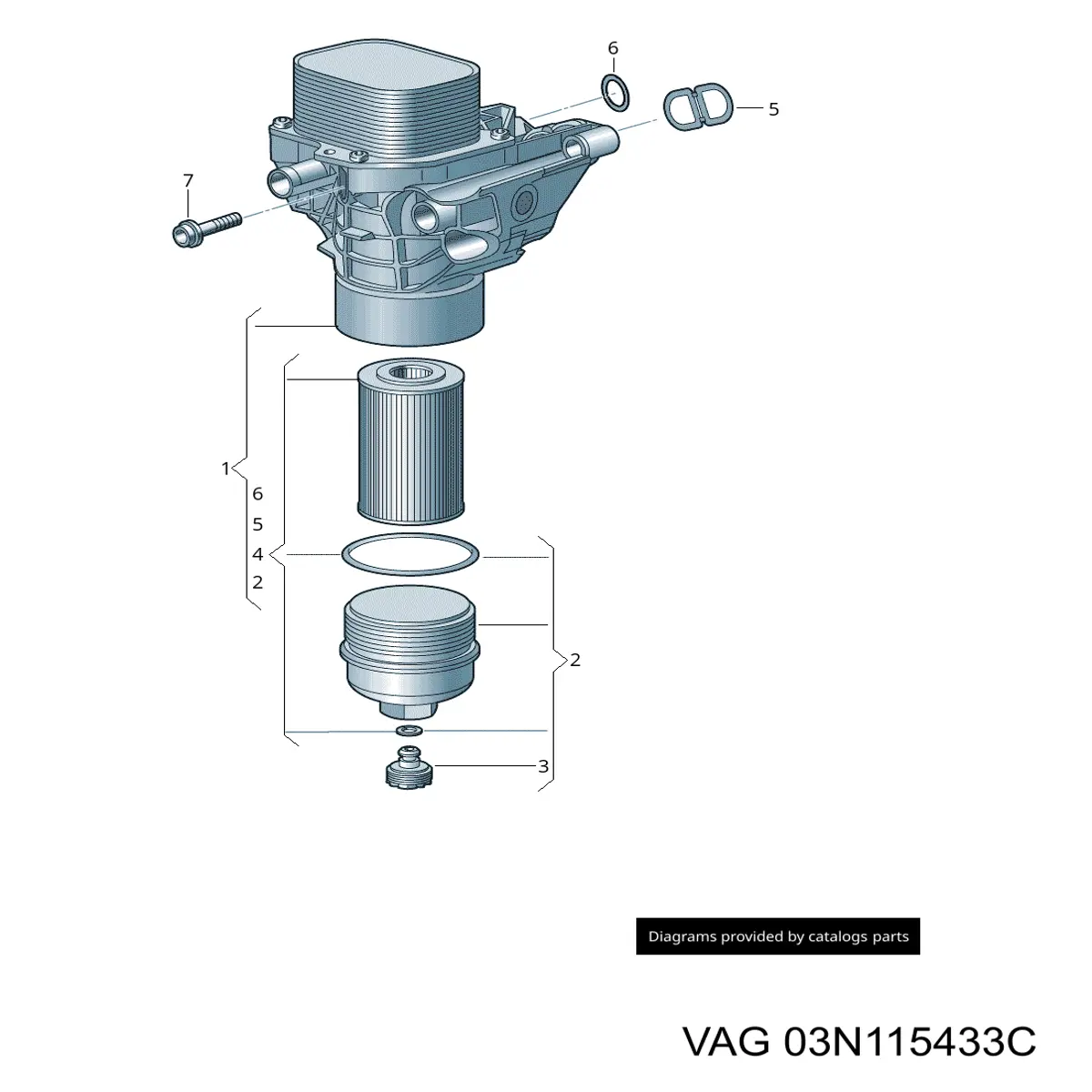 03N115433C VAG Tampa do filtro de óleo