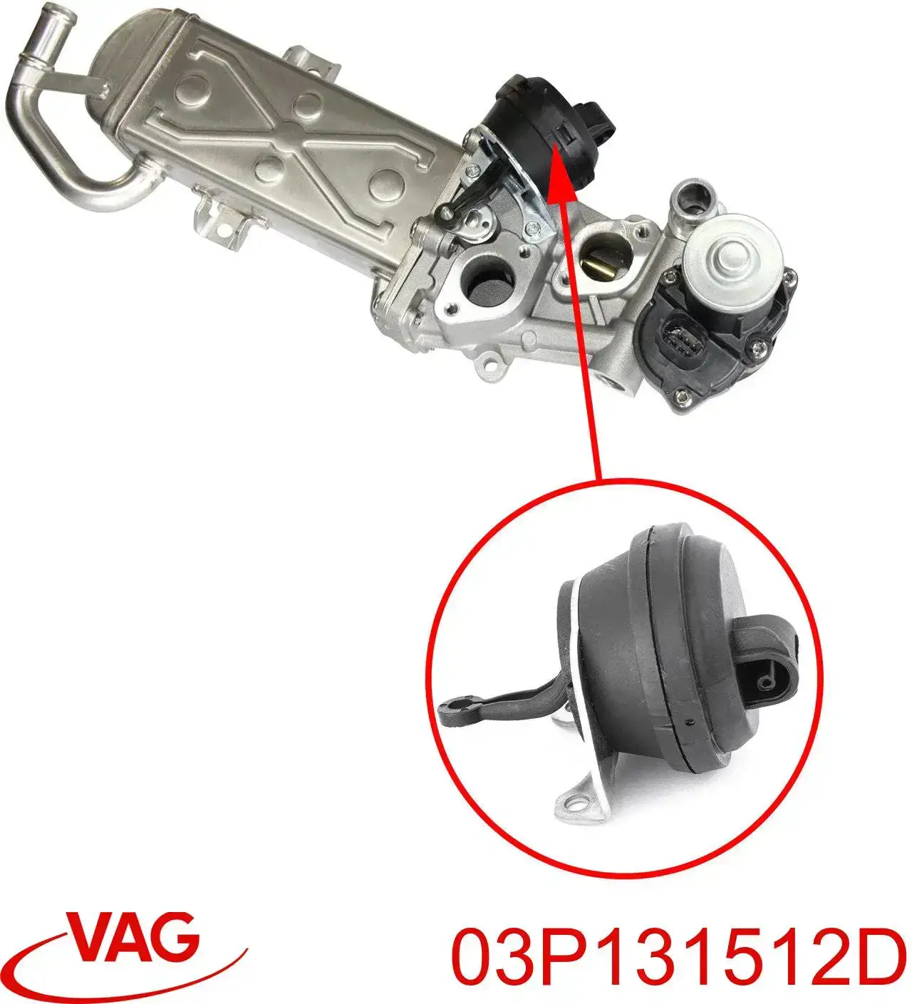 Radiador do sistema EGR de recirculação dos gases de escape VAG 03P131512D preço, a partir de 85,13 USD