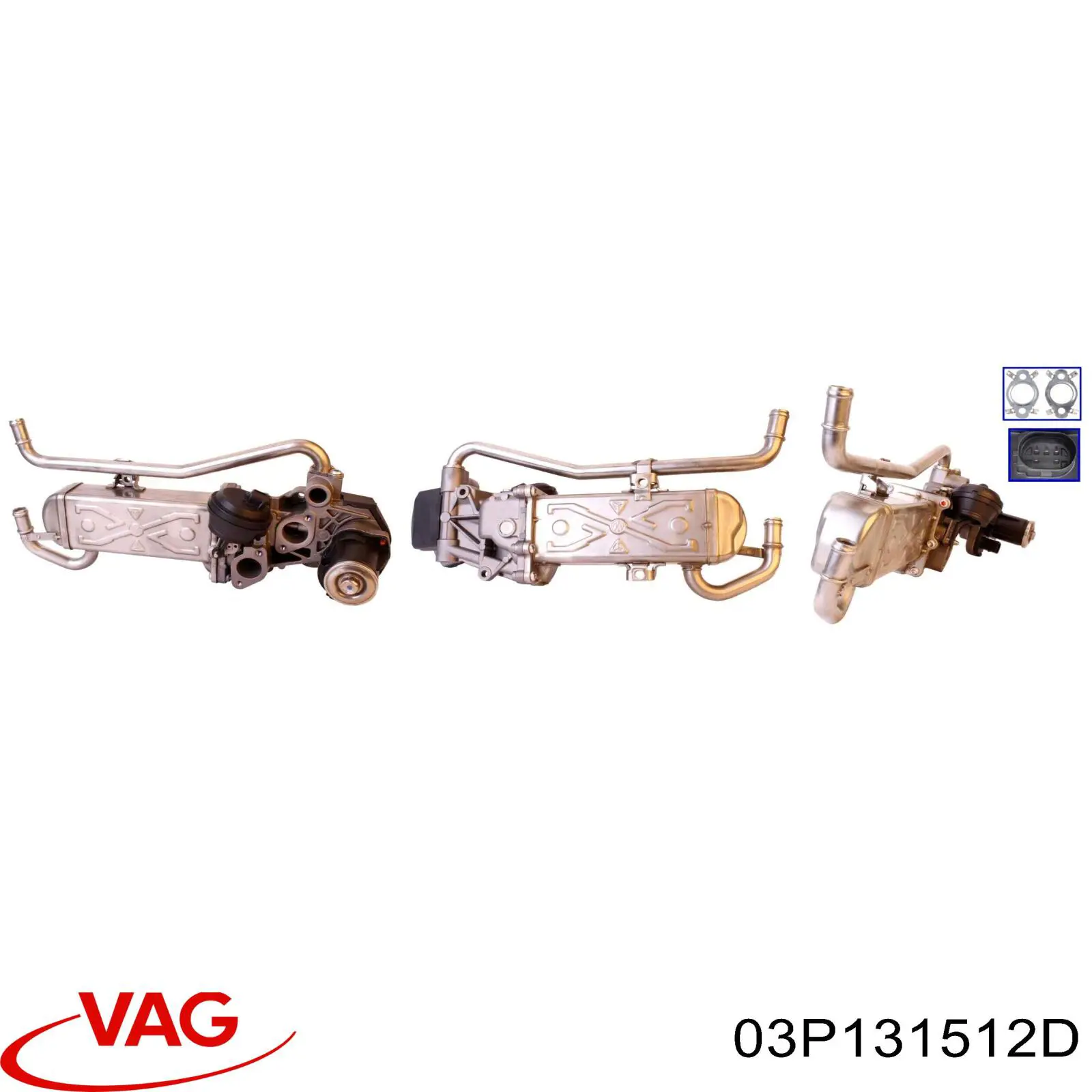 Compre 03P131512D VAG Radiador do sistema EGR de recirculação dos gases de escape
