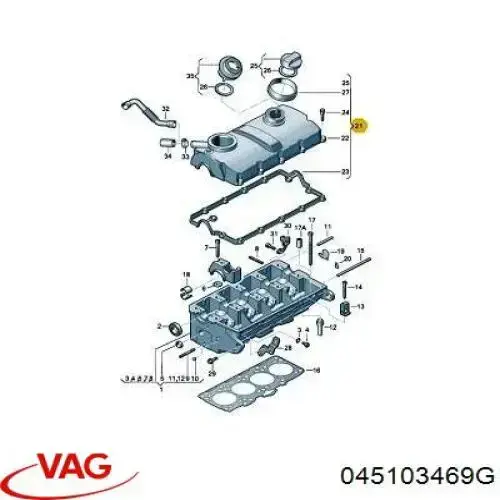 Vedante de tampa de válvulas de motor VAG 045103469G preço, a partir de 11,40 USD