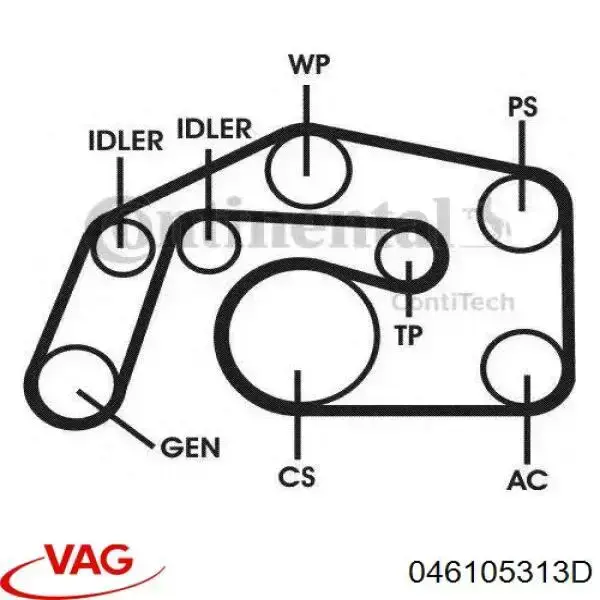 Compre 046105313D VAG Rolamento de suporte da árvore primária da Caixa de Mudança (rolamento de centragem de volante)