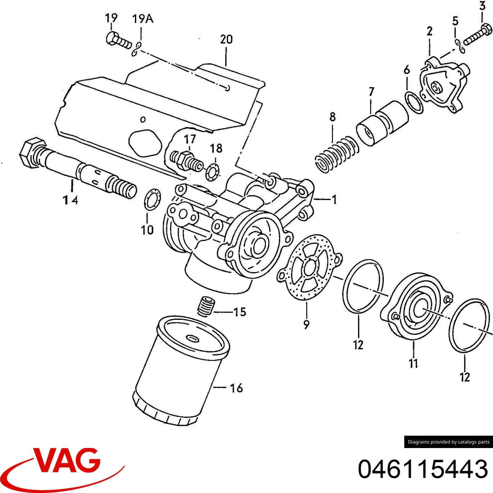  VAG 046115443 preço, a partir de  