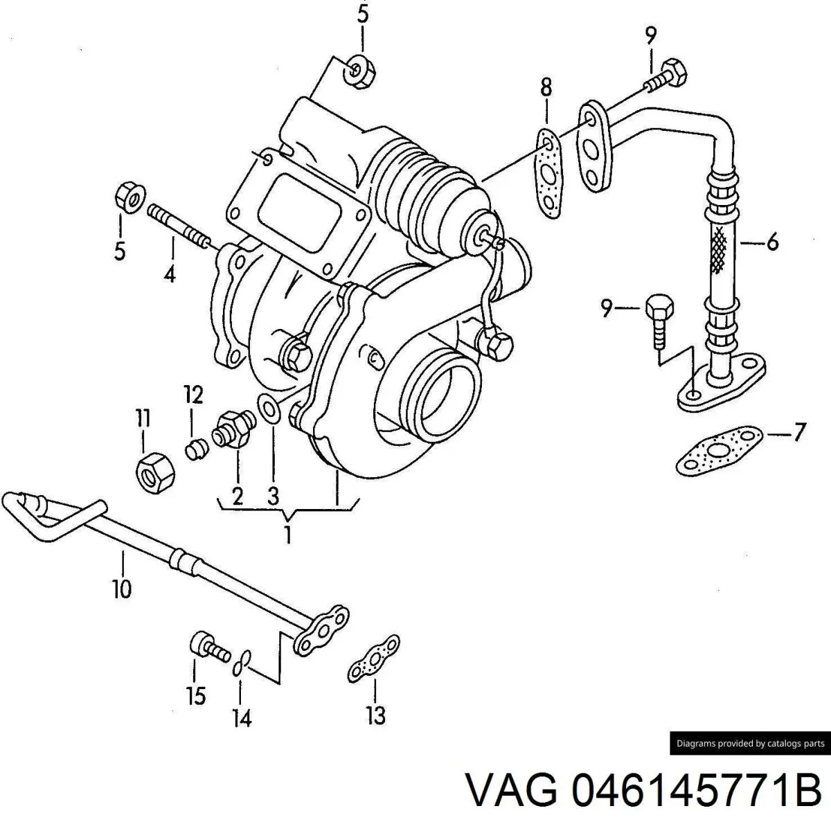 Tubo (mangueira) de fornecimento de óleo de turbina VAG 046145771B preço, a partir de 119,85 USD