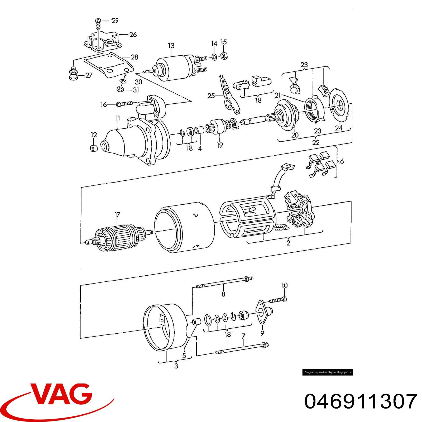 046911307 VAG Roda-livre do motor de arranco