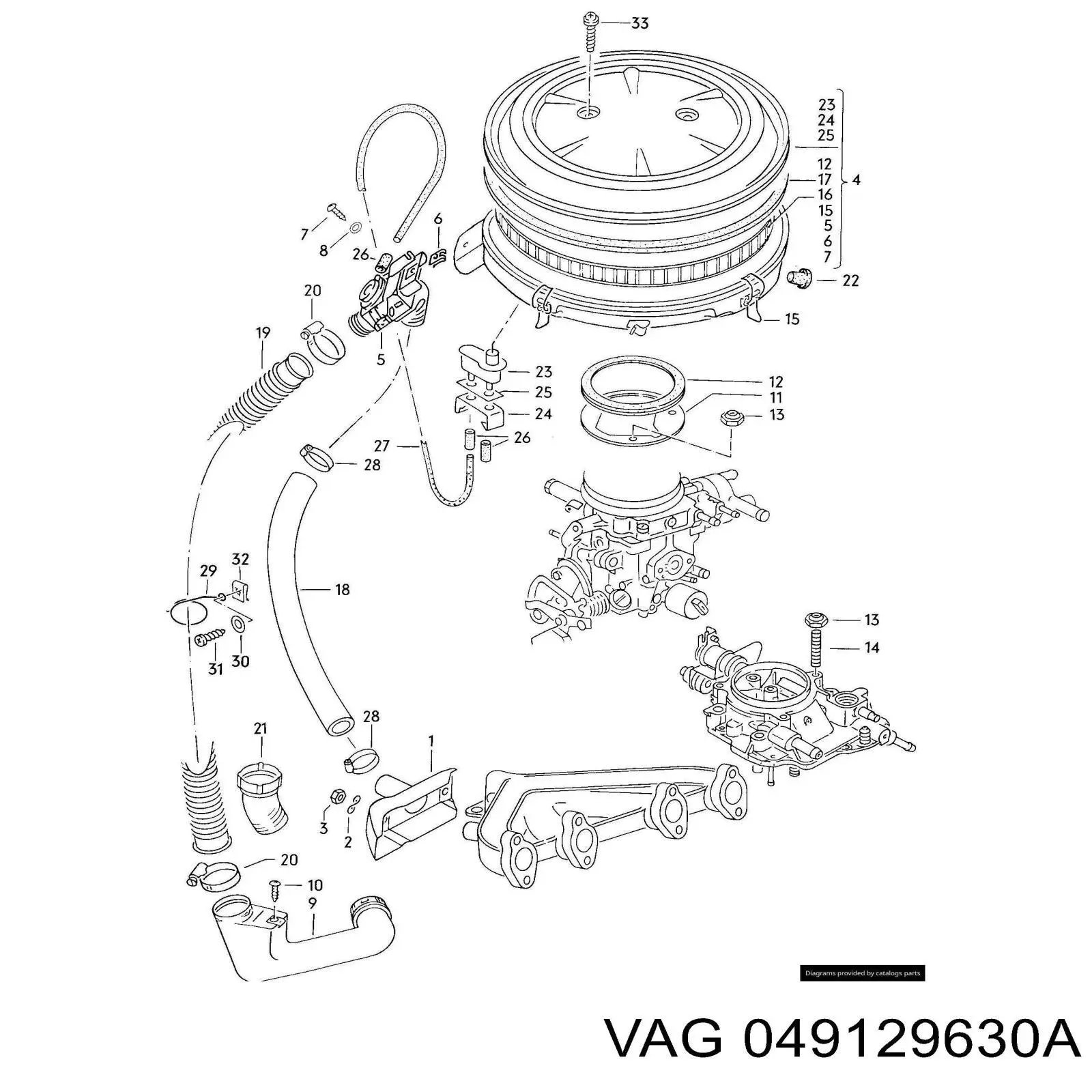 Sensor de temperatura da mistura de ar Volkswagen Golf I 17