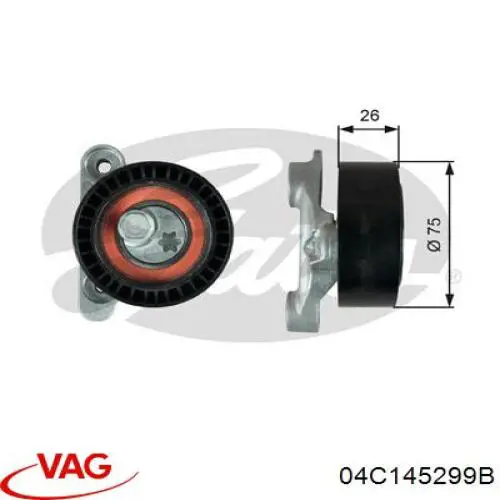 Compre 04C145299B VAG Rolo de reguladora de tensão da correia de transmissão