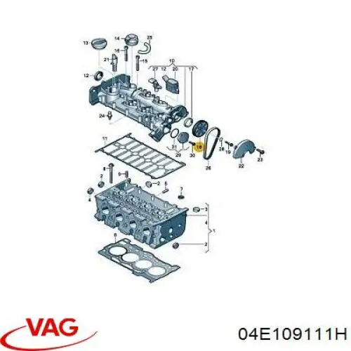 04E109111H VAG Engrenagem de cadeia da roda dentada da árvore distribuidora de motor