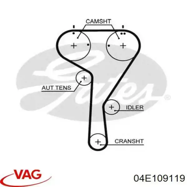 04E109119 VAG Correia do mecanismo de distribuição de gás