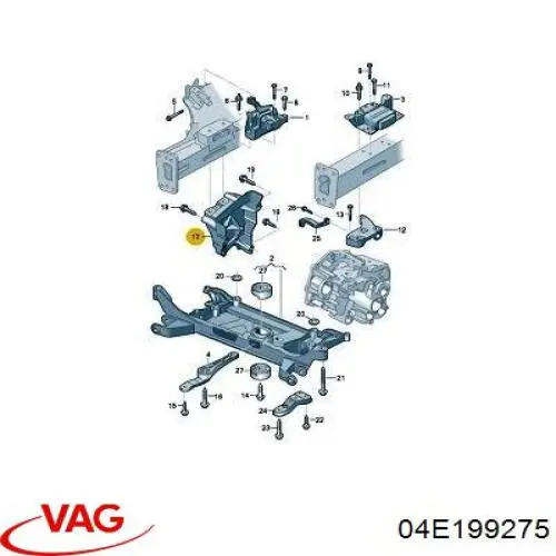 Compre 04E199275 VAG Coxim (suporte) dianteiro de motor